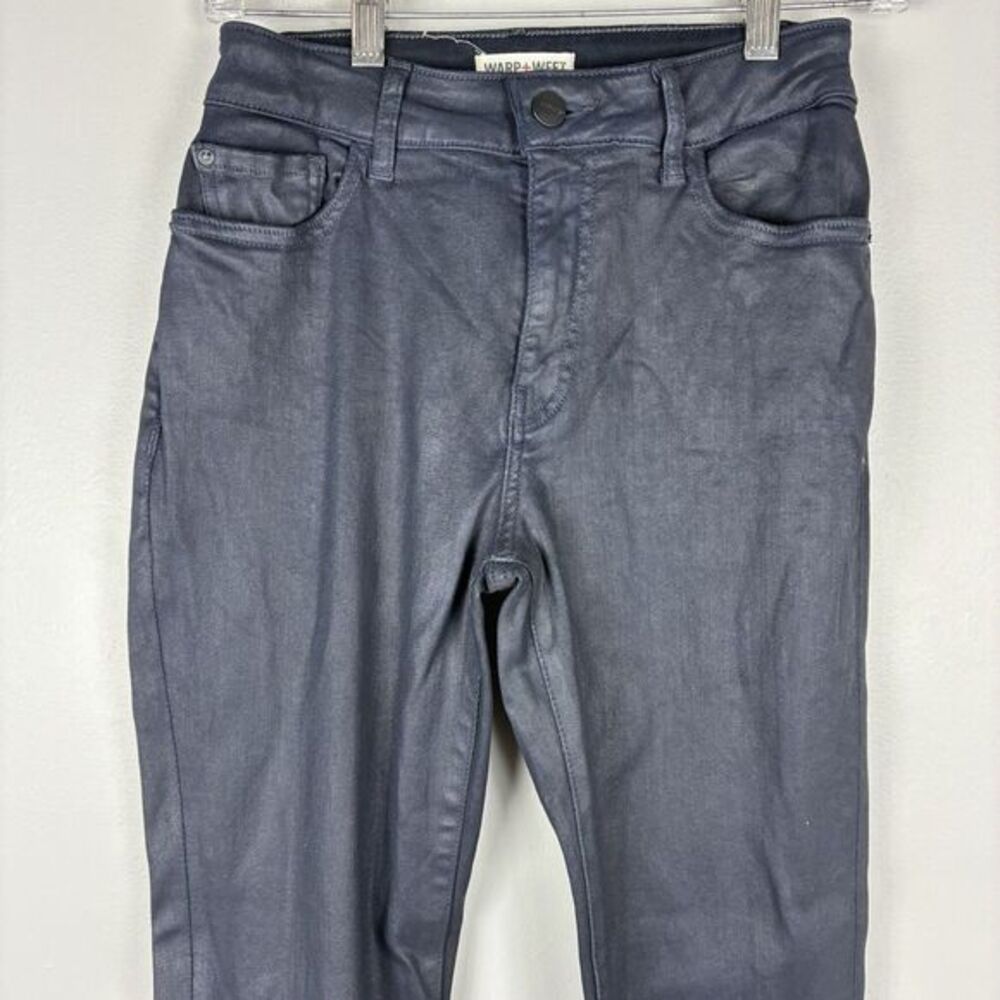 Warp + Weft Women's JFK Skinny Jeans Sz‎ 27 Black Wax Finish Club Concert Party - Picture 2 of 8